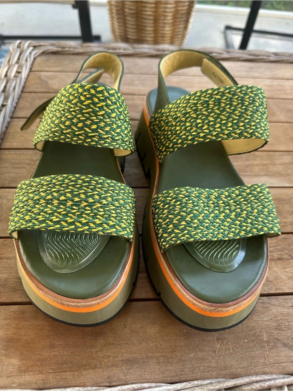 Homers Artisan Lug Heel Leather & Weaved Stylish Sandals 41/11